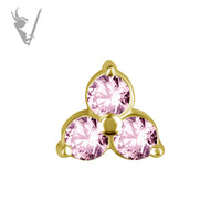 Valkyrie - 18k gold pvd - Trinity end w/ cz stones
