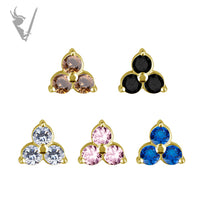 Valkyrie - 18k gold pvd - Trinity end w/ cz stones
