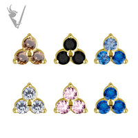 Valkyrie - 18k gold pvd - Trinity end w/ cz stones
