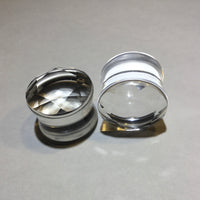 Valkyrie - Clear quartz faceted plugs
