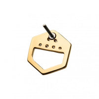 Invictus - 14kt Yellow Gold Threadless Hexagon Shape with Pave Clear CZ Gems on Inner Design Top
