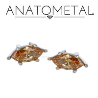 Anatometal - 18k Gold Threadless Marquise ends
