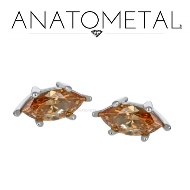 Anatometal - 18k Gold Threadless Marquise end | Valkyrie Canada