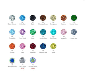 Neometal - Threadless titanium faceted gem nipple barbells 14g