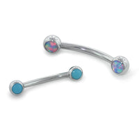 Neometal - Threadless titanium curved faceted gem/cabochon barbells 16g
