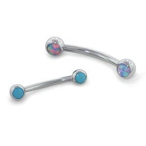 Neometal - Threadless titanium curved faceted gem/cabochon barbells 16g