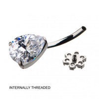 Invictus - Titanium Internally Threaded with Flower Top and Bezel Set Bottom Navel