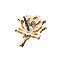 Invictus - 14Kt Yellow Gold Threadless with Clear Gem Lotus Top
