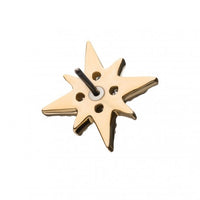 Invictus - 14Kt Yellow Gold Threadless with 4-Clear Gem 8-Point Star Top
