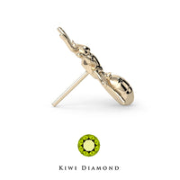 Kiwi Diamond -  14k Ant threadless end
