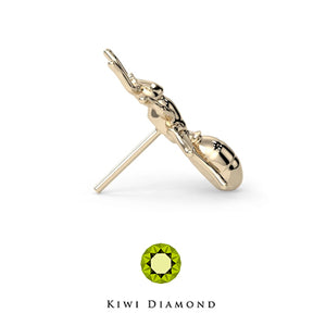 Kiwi Diamond -  14k Ant threadless end