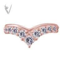 Valkyrie - Rose Gold PVD Stainless steel hinged clicker ring. Set w. cubic zirconia