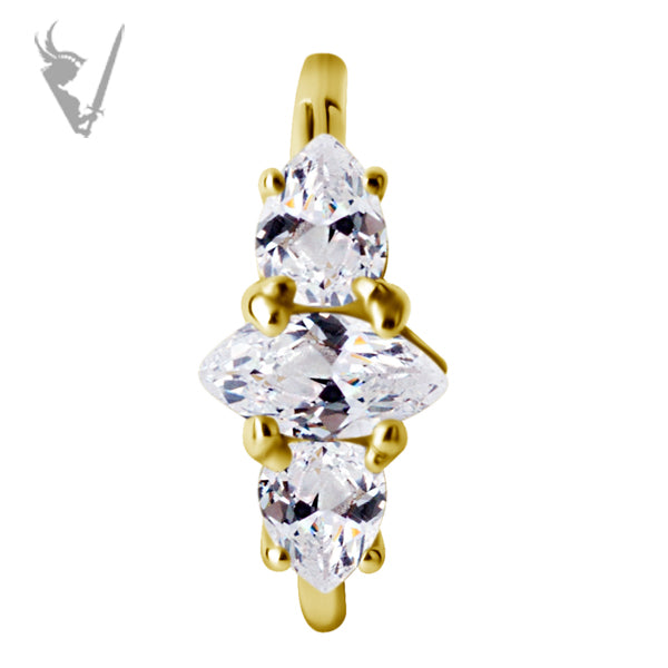 Valkyrie - Gold PVD Stainless steel Hinged ring. Set w.marquise and pear shaped stones