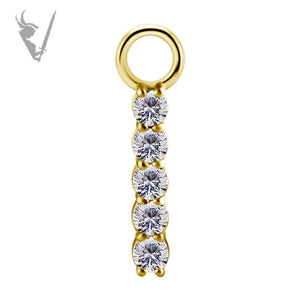 Valkyrie - CoCR/gold pvd charm set w/zirconia