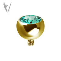 Valkyrie - Stainless steel gold PVD jeweled screw on micro bead
