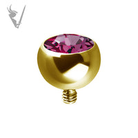 Valkyrie - Stainless steel gold PVD jeweled screw on micro bead
