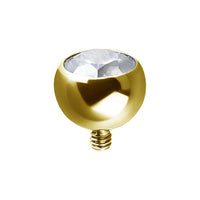 Valkyrie - Stainless steel gold PVD jeweled screw on micro bead
