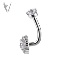 Valkyrie - Stainless rook banana w/premium zirconia (int threads)
