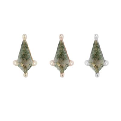 Buddha Jewelry Organics - Mini Soho - Kite cut Moss Agate - Threadless End
