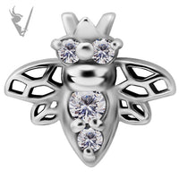 Valkyrie - Stainless steel bee ear studs w/cubic zirconia
