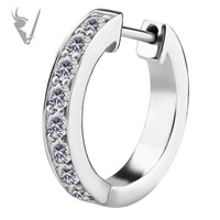 Valkyrie - Stainless steel earhoops set w/ cubic zirconia