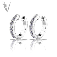 Valkyrie - Stainless steel earhoops set w/ cubic zirconia
