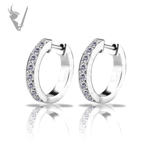 Valkyrie - Stainless steel earhoops set w/ cubic zirconia