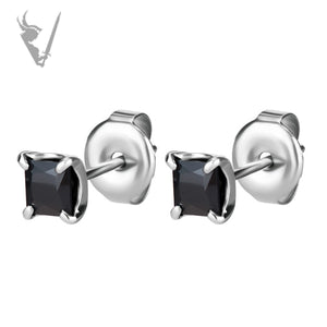 Valkyrie -  Stainless steel ear studs w/ square zirconia