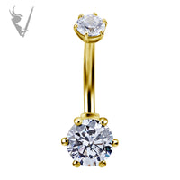 Valkyrie -Solid Gold 18k navel barbell