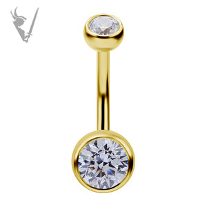 Valkyrie -Solid Gold 18k navel barbell