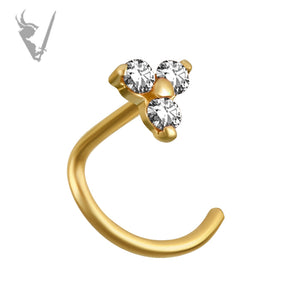 Valkyrie - 18k gold jeweled trinity nose screw