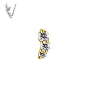 Valkyrie - 18k gold jeweled nose screw