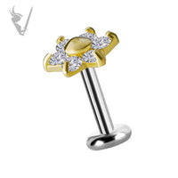 Valkyrie - 18kt Gold Threadless flower end set with Swarovski Zirconia
