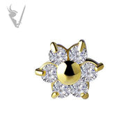 Valkyrie - 18kt Gold Threadless flower end set with Swarovski Zirconia
