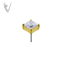 Valkyrie - 18kt Gold Threadless princess cut end set with Swarovski Zirconia
