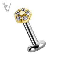 Valkyrie - 18kt Gold Threadless flower end set with Swarovski Zirconia
