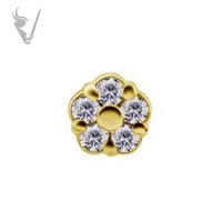 Valkyrie - 18kt Gold Threadless flower end set with Swarovski Zirconia
