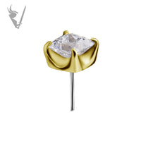 Valkyrie - 18k Gold Threadless end set with princess cut premium zirconia
