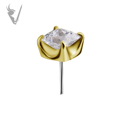 Valkyrie - 18k Gold Threadless end set with princess cut premium zirconia