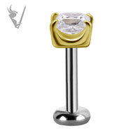 Valkyrie - 18k Gold Threadless end set with princess cut premium zirconia
