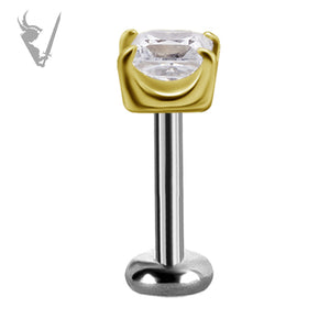 Valkyrie - 18k Gold Threadless end set with princess cut premium zirconia