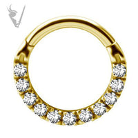 Valkyrie - Gold PVD Hinged clicker set w. Swarovski zirconia
