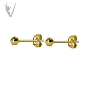 Valkyrie - Gold PVD Stainless steel ball ear studs