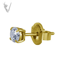 Valkyrie - Gold PVD Stainless steel ear studs w/zirconia
