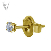 Valkyrie - Gold PVD Stainless steel ear studs w/zirconia
