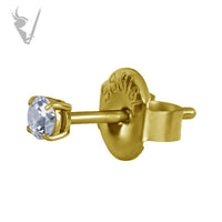 Valkyrie - Gold PVD Stainless steel ear studs w/zirconia
