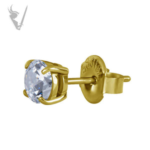 Valkyrie - Gold PVD Stainless steel ear studs w/zirconia