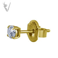 Valkyrie - Gold PVD Stainless steel ear studs w/zirconia
