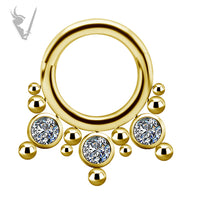 Valkyrie - 16G Titanium gold PVD Jeweled cluster clicker
