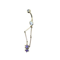 Valkyrie -  Solid Gold 14k navel barbell
